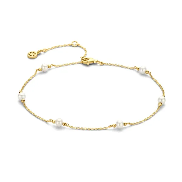 Athena Fußkettchen - Sterlingsilber vergoldet - Süßwasserperlen